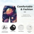 thumbnail image 2 of Kdxio Planet Pastel Galaxy Print Men's Swim Trunks with Compression Liner 7 Inch Inseam Quick Dry Swim Shorts, 2 of 5