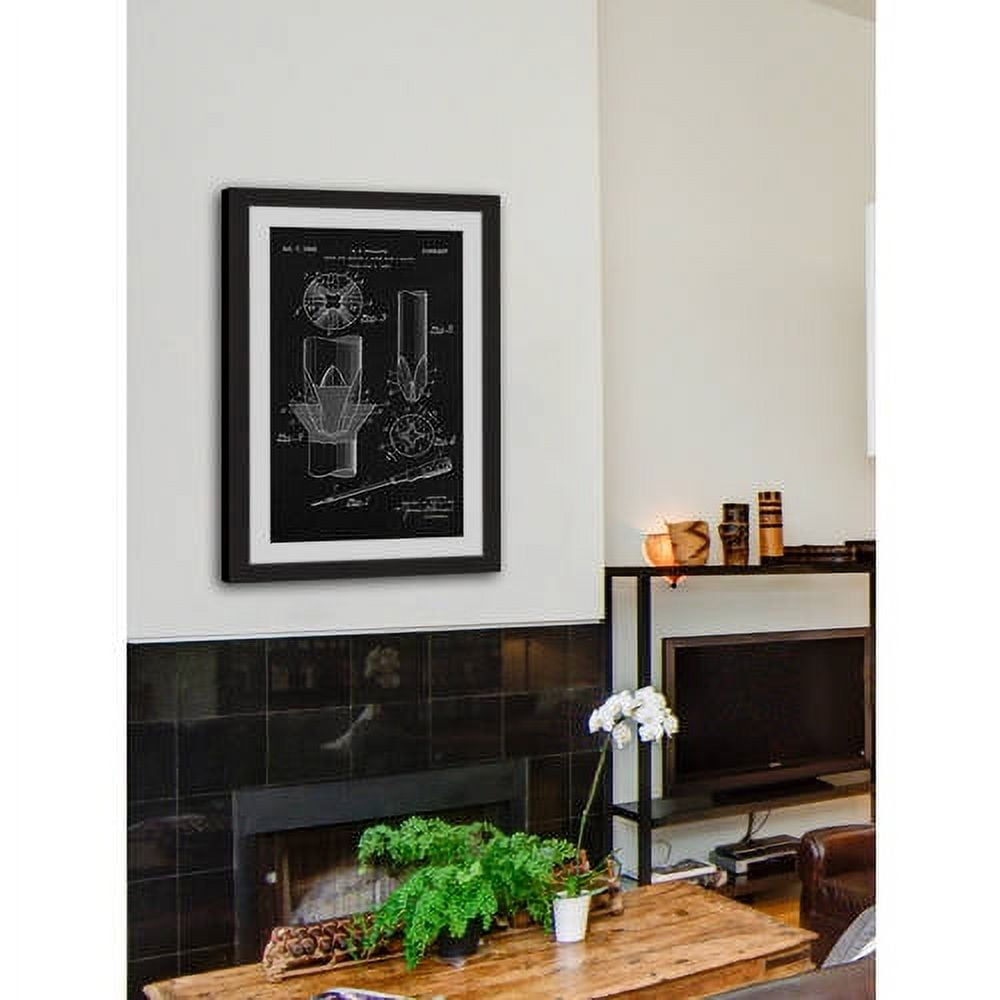 "Screwdriver 1936 Black Paper" Framed Painting Art Print, 12" x 1.5"