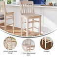 thumbnail image 4 of BizChair School House Back Antique White Wood Restaurant Barstool, 4 of 9