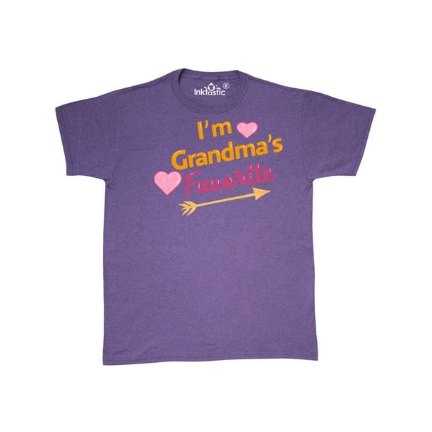 INKtastic  I'm Grandma's Favorite with Arrow and Hearts in Pink T