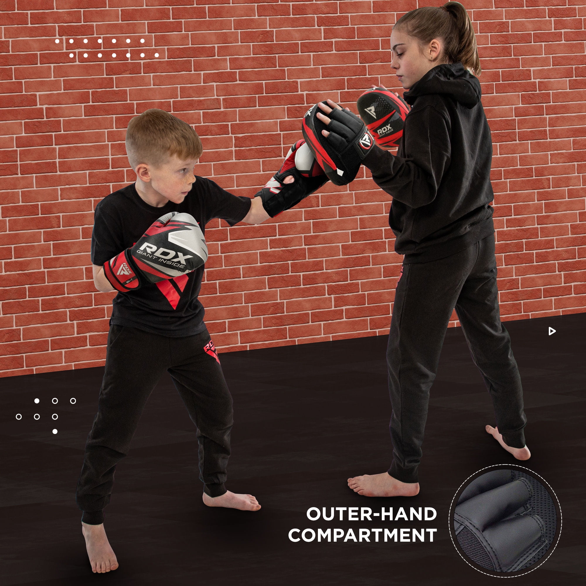 RDX RDX Kids Boxing Pads Focus Mitts Junior MMA Muay Thai Kickboxing Karate Training 