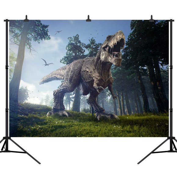 BSDHOME Polyester 7x5ft 3D Cartoon Dinosaur Photography Backdrop Photo Background Studio Prop