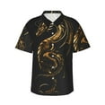thumbnail image 2 of Goofa Golden Dragon Tattoo Art Hawaiian Shirt for Men, Unisex Summer Beach Casual Short Sleeve Button Down Shirts,Aloha Tropical Floral print shirt-Medium, 2 of 9