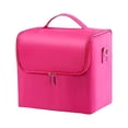 thumbnail image 2 of Redempat Travel Makeup Bag Portable Multi-layer Waterproof Cosmetic Organizer Case Zipper Pouch Large Capacity Purse Compartments Rose Red, 2 of 6