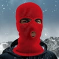 thumbnail image 4 of Weikingp Clearance! Ski Mask, 3 Hole Winter Knitted Hat Outdoor Sports Full Head Cover Ski Hat Warm Knit Hat for Adult, Ski Mask for Men, Ski Mask for Women red3, 4 of 4
