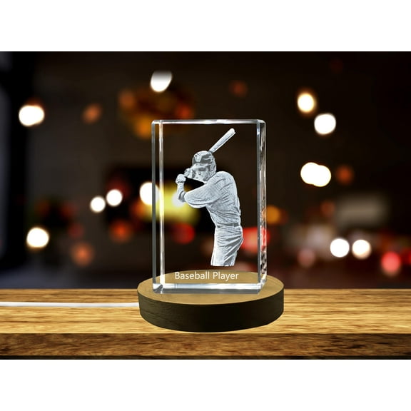 Baseball Player 3D Engraved Crystal 3D Engraved Crystal Keepsake/Gift/Decor/Collectible/Souvenir