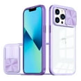 thumbnail image 2 of Allytechgroup Clear Case for Apple iPhone 15 Plus, with Tempered Glass Screen Protector & Lens Protector Anti-Yellow Shockproof Rugged Hybrid Phone Case for iPhone 15 Plus, Purple, 2 of 7