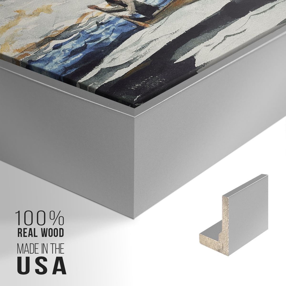 Vintage Landscape-CXLV By Wexford Home Framed in Silver Wood Gallery Wrapped Canvas 25 in. x 37 in.