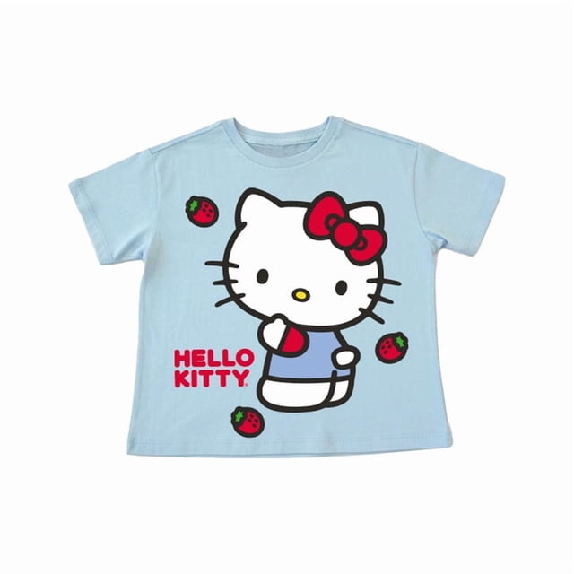 Playera Infantil Estampada Hello Kitty Talla 10 Azul