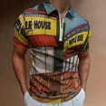 thumbnail image 2 of Waffle House Men Zipper T-shirt Summer Casual Short Sleeve T-shirt Top, 2 of 7
