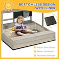 thumbnail image 6 of Outsunny Kids Sandbox with Canopy Adjustable, Wooden Sandbox Backyard Toy, 6 of 10