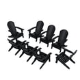 thumbnail image 5 of WestinTrends Tuscany HIPS Outdoor Folding Adirondack Seashell Chair (Set of 8), Black, 5 of 5