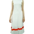 thumbnail image 3 of Bimba Womens Rayon Solid Ruffle Flare Sleeveless Casual Shift Dress Women Summer Dress, 3 of 9