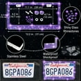 thumbnail image 6 of 27 PCs Women's Car Accessories Set - Bling Steering Wheel Covers, License Plate Frame, Phone Holder, Coasters (Purple Violet Diamond), 6 of 14
