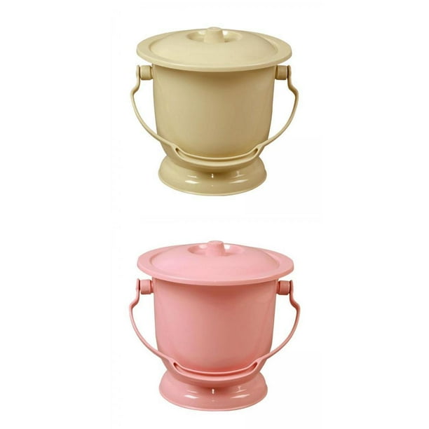 Set de 2 Unidades con Tapa, Baño Móvil, Contenedor para rosa dorado