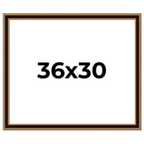 36x30 Frame Gold Brown Plein Air Vintage Solid Wood Picture Frame | 1.75 Inches Moulding Width |