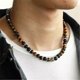 thumbnail image 2 of Men's 8mm Natural Tiger Eye Lava Bead Necklace Stainless Steel Toggle 18 Inch, 2 of 5