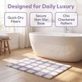 thumbnail image 2 of REGALWOVEN Checkered Non Slip Bath Mats, Soft Fluffy Absorbent Bathroom Rugs for Shower, Sink Purple Green 16" x 24", 2 of 7