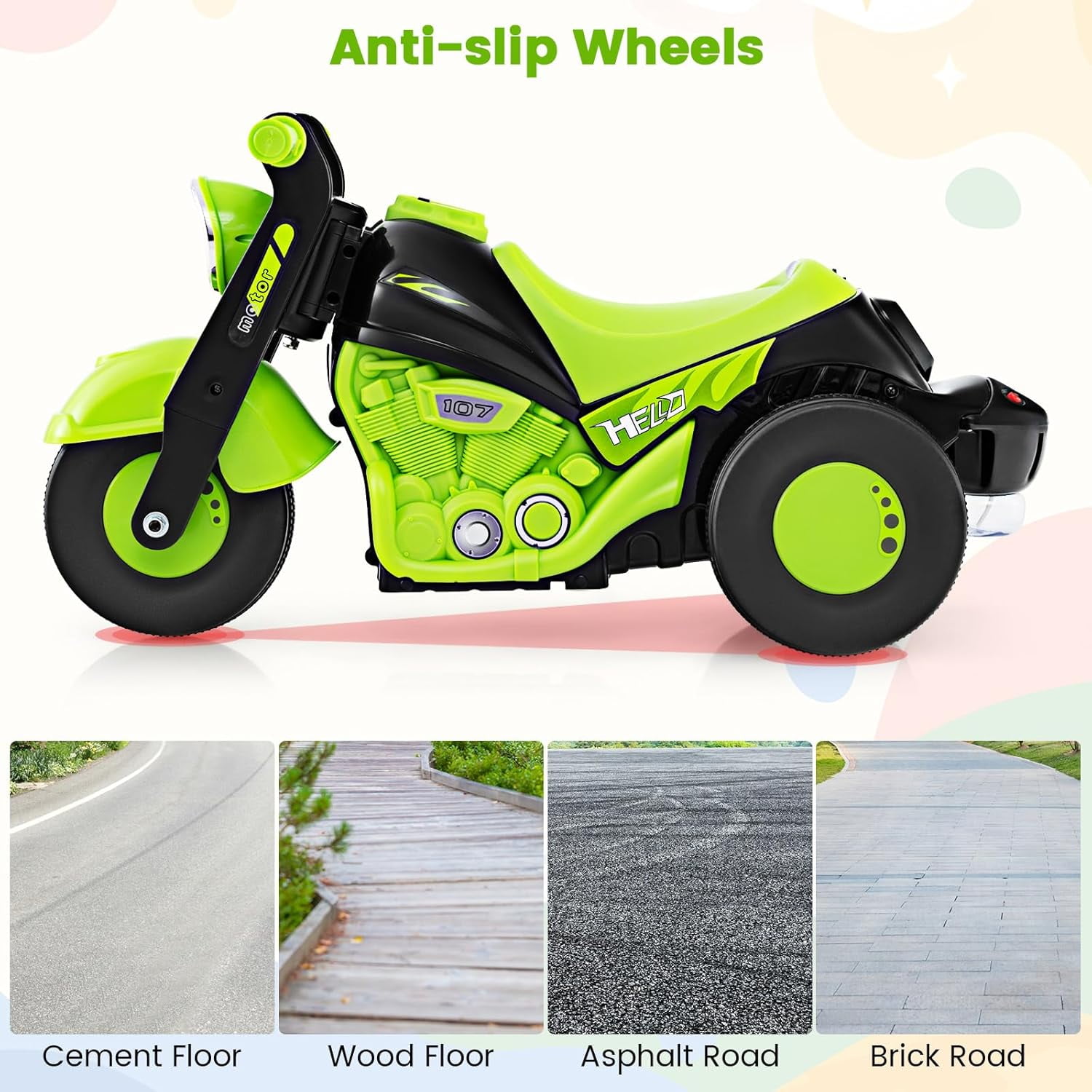 OLAKIDS Ride on Push Car, Foot-to-Floor Sliding Car for Toddlers Kids Motorcycle with Bubble Maker, Music, 3 Wheels Ride on Toys Gift for Boys Girls Aged 3-5 Years