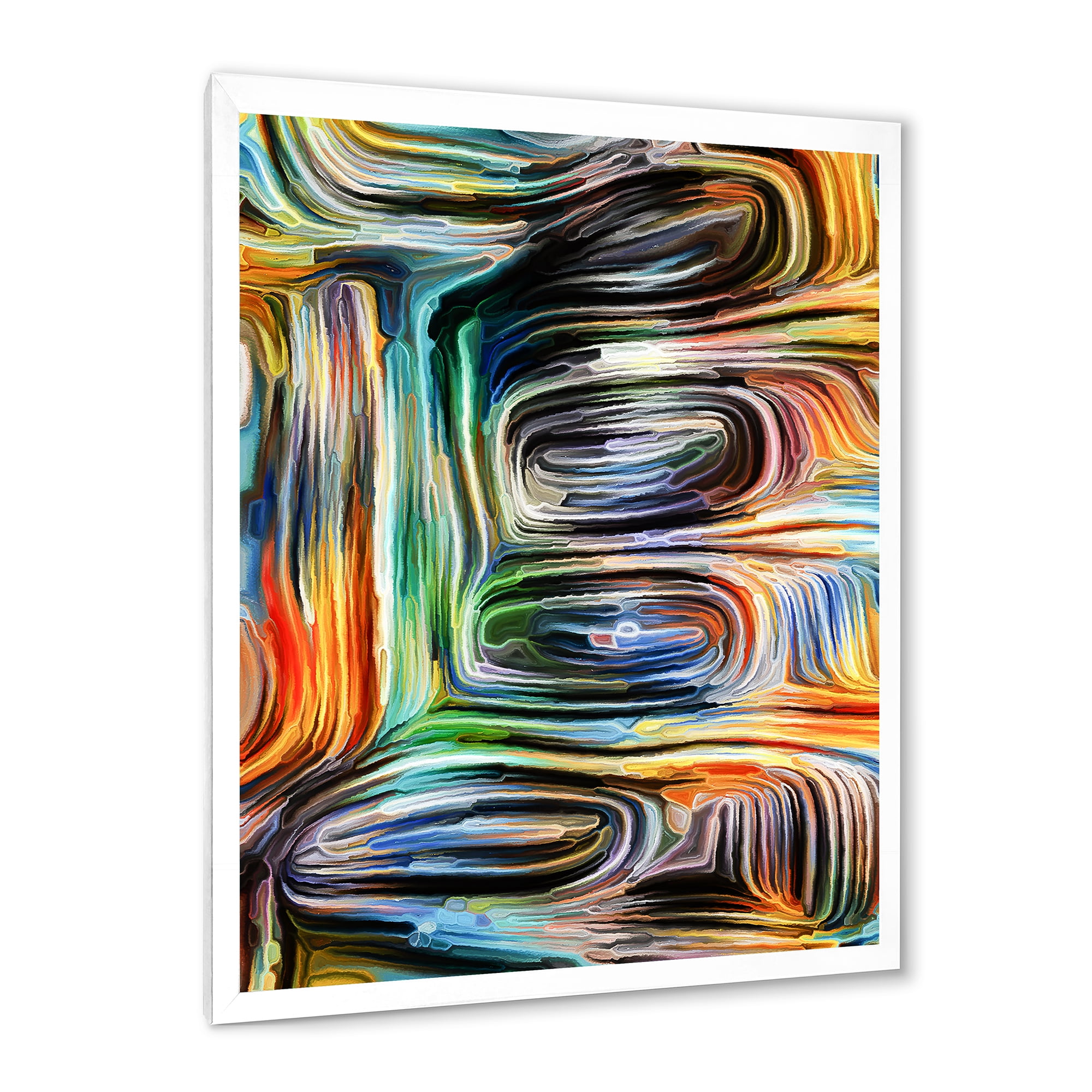 Designart 'Colour Spiral Fusion VII' Modern Framed Art Print