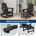 thumbnail image 4 of Chaise Berçante Adirondack Pliante en HDPE avec Ottoman Rétractable et Porte-Gobelet – Chaise de Patio Extérieure Résistante aux Intempéries pour Terrasse, Véranda, 4 of 7