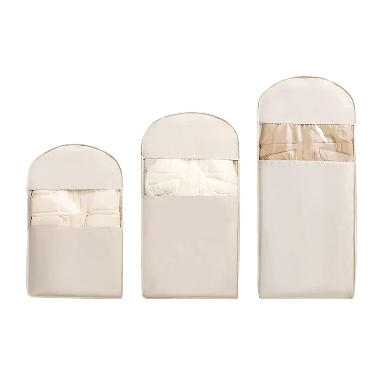 1/2/3pcs Space Saving Hanging Garment Bag with Self Compression Zipper, Storage Bags Space SaverCloset Organizers DustCover 3 sizes for Down Coat Clothes
