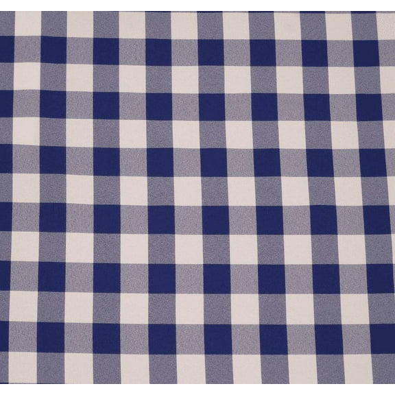 5 Yards Checkered Fabric 60" Wide Gingham Buffalo Check Tablecloth Fabric Decor", (Color: Royal Blue)