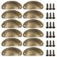 thumbnail image 3 of 12PCS Retro Kitchen Drawer Cabinet Door Handle Furniture Knobs Handware Cupboard Iron Antique Shell Pull Handles, 3 of 8