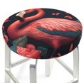 thumbnail image 3 of Zufioo Colorful Floral Flamingo Print Round Bar Chair Cushion Cover, Elastic Round Stool Protector, Dustproof and Non-slip Bar Kitchen Restaurant Chair Mat-12 inch, 3 of 7