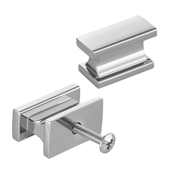 Cabinet Knobs, 10 Pack, 1.42 Inch Zinc Alloy Drawer Pulls Door Handles, Rectangular Kitchen Dresser Solid Knobs, Cupboard Hardware with Screws for Bathroom Closet Cabinets Drawers, Chrome Color