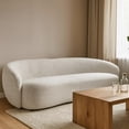 thumbnail image 4 of Benjara 90" Sofa- Contemporary Curved Round Back- Plush Off White- Black Feet, 4 of 7