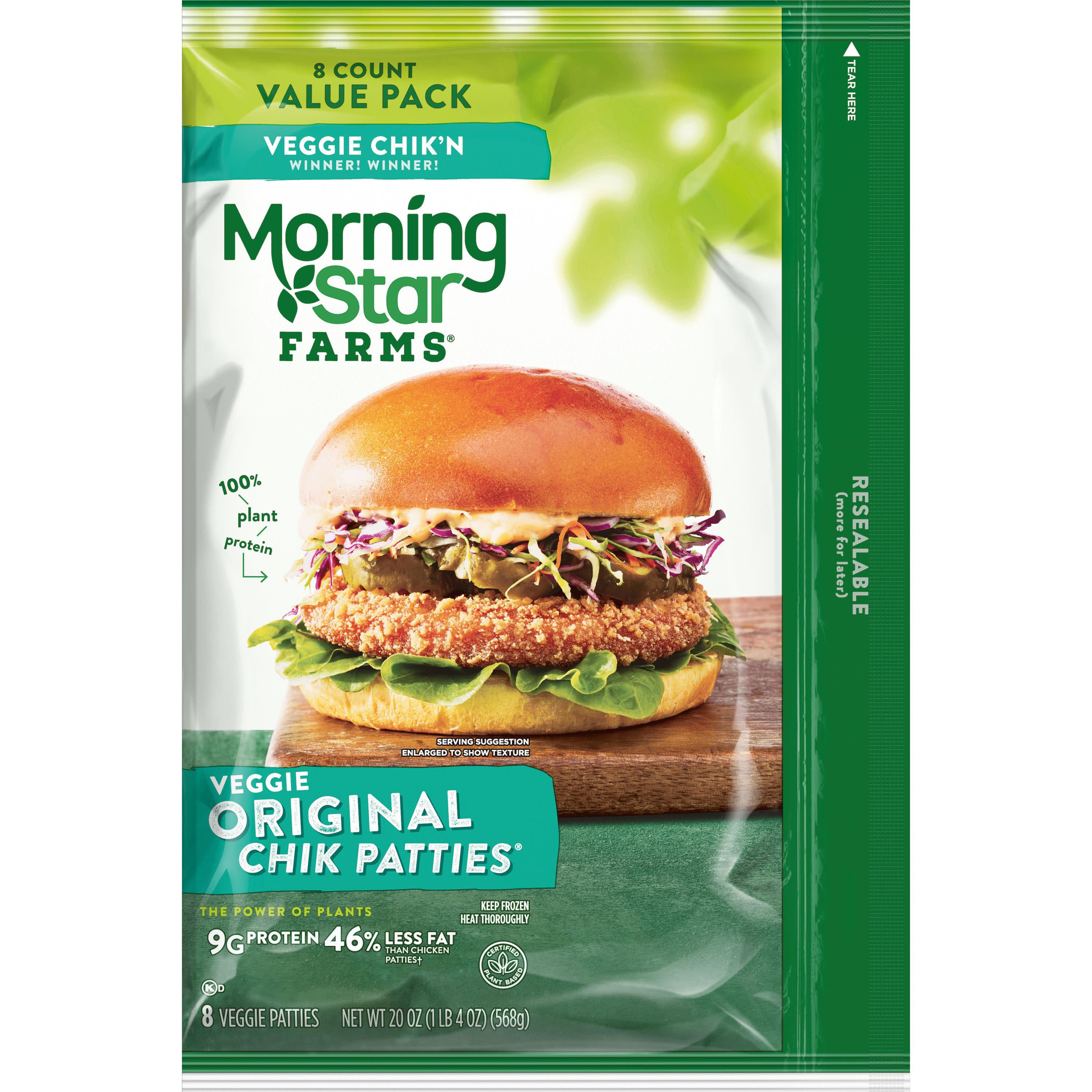 MorningStar Farms, Veggie Chik Patties, Original, 20 Oz - Walmart.com ...