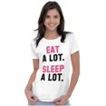 thumbnail image 3 of Funny Lazy Eat Sleep A Lot Saying Womens Slim Fit Graphic Tee Brisco Brands X, 3 of 5