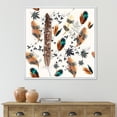 thumbnail image 2 of Designart 'Multicolored Feather Pattern With Floral' Bohemian & Eclectic Framed Canvas Wall Art Print, 2 of 5