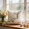 thumbnail image 2 of Easter Pillow Covers Linen Sleeping Bunny Sketch Decorative Throw Pillowcase 45X45Cm for Spring Home Decor, 2 of 8
