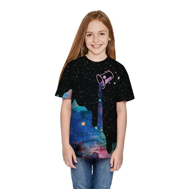 Gibobby blusas y camisas para Ninas Tops de verano con estampado para ninos ropa para ninos blusa para adolescentes en 3D camiseta grande informal para ninas Tops para ninas Negro 13 14 Anos