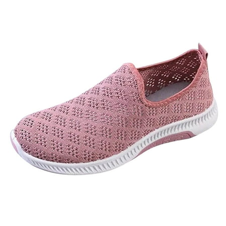 

nsendm Women Sneakers Size 8memory Foam Women Breathable Lace Up Shoes Flats Casual Shoes Star Sneakers for Women en Technicalsportshoe Pink 8