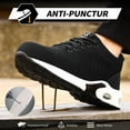 thumbnail image 3 of LAoutun Steel Toe Shoes for Men Black Work Shoes Safety Shoes Steel Toe Sneakers, 3 of 6
