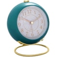 thumbnail image 1 of Petites Horloges de Table, Réveil de Table Classique Sans Tic-Tac avec Rétroéclairage, Horloge de Bureau à Piles avec Verre HD pour Salon Chambre Chevet Décoration Intérieure Bleu Bleu Lac, 1 of 5