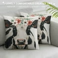 thumbnail image 3 of Creowell Farm Markets Animals Throw Pillow Covers Milk Cow with Flowers Watercolor Style Farmhouse Home Decorative Pillow Covers Multi Size Square Pillowcases, 3 of 5