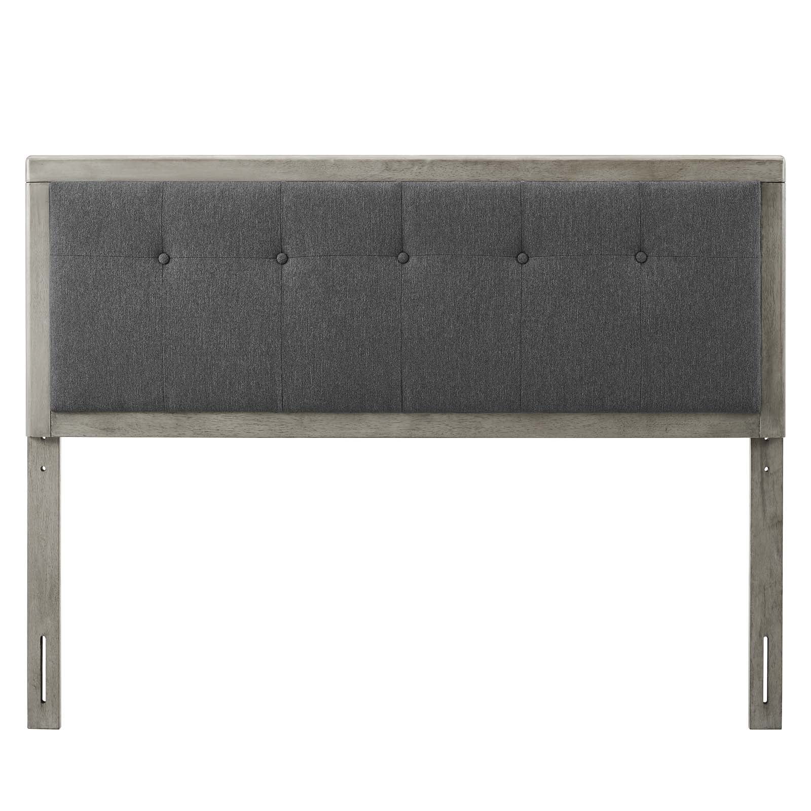 Tufted Headboard, Queen Size, Wood, Fabric, Grey Gray, Modern Contemporary Urban Design, Bedroom Master Guest Suite