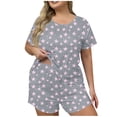 thumbnail image 2 of Fengactive Women's Plus Size Pajama Set Cute Cartoon Print Sleepwear Short Sleeve Top and Shorts Loungewear, 2 of 6