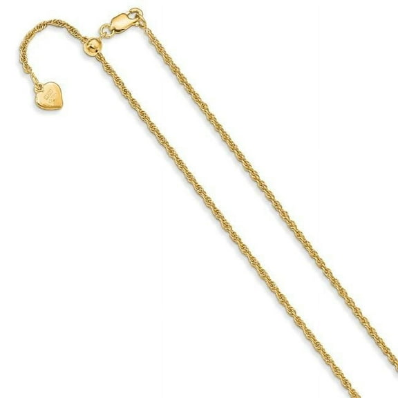 Finest Gold Leslies Sterling Silver Gold-Plated Adjustable 1.35 mm Loose 22 in. Rope Chain