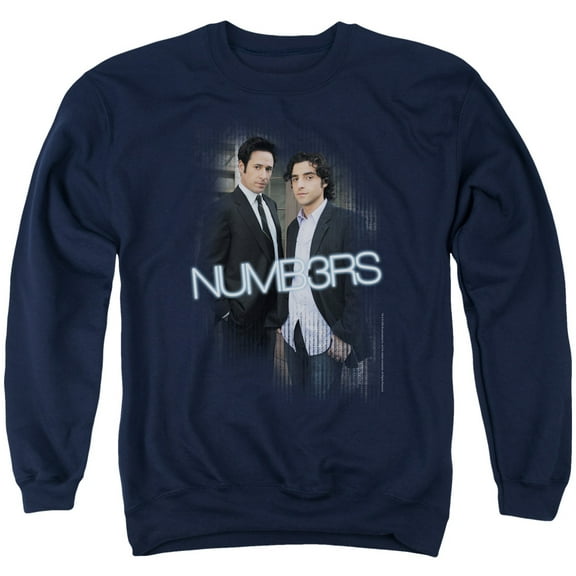 Numb3Rs Don &Amp; Charlie Adult Crewneck Sweatshirt Navy