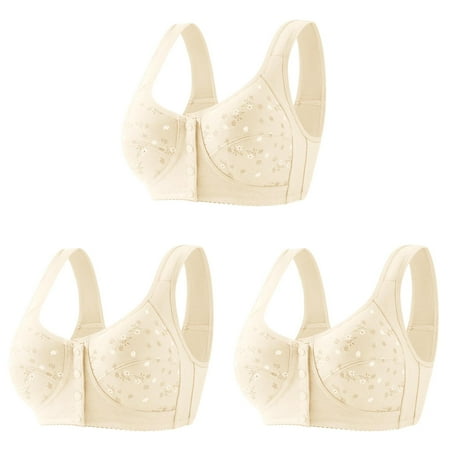 Cup Print Bra Packs Thin Underwear Plus Size Running Girl one Shoulder Sports Bra Front Button Wireless Sports Women Bras Wireless Padded Lace Bra Cover ceangrtro C (3Packs) C (3Packs)