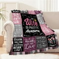 thumbnail image 2 of Wife Gifts Blanket, Wedding Anniversary Romantic Gifts for Wife, Wife Birthday Gifts from Husband, Presents for Wife, to My Wife Gifts, Mothers Day Wife Gift, Cozy Throw Blanket 60" x 50", 2 of 5