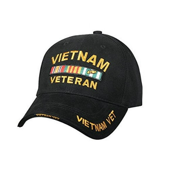 Rothco Vietnam Veteran Deluxe Low Profile Baseball Hat Cap - Black