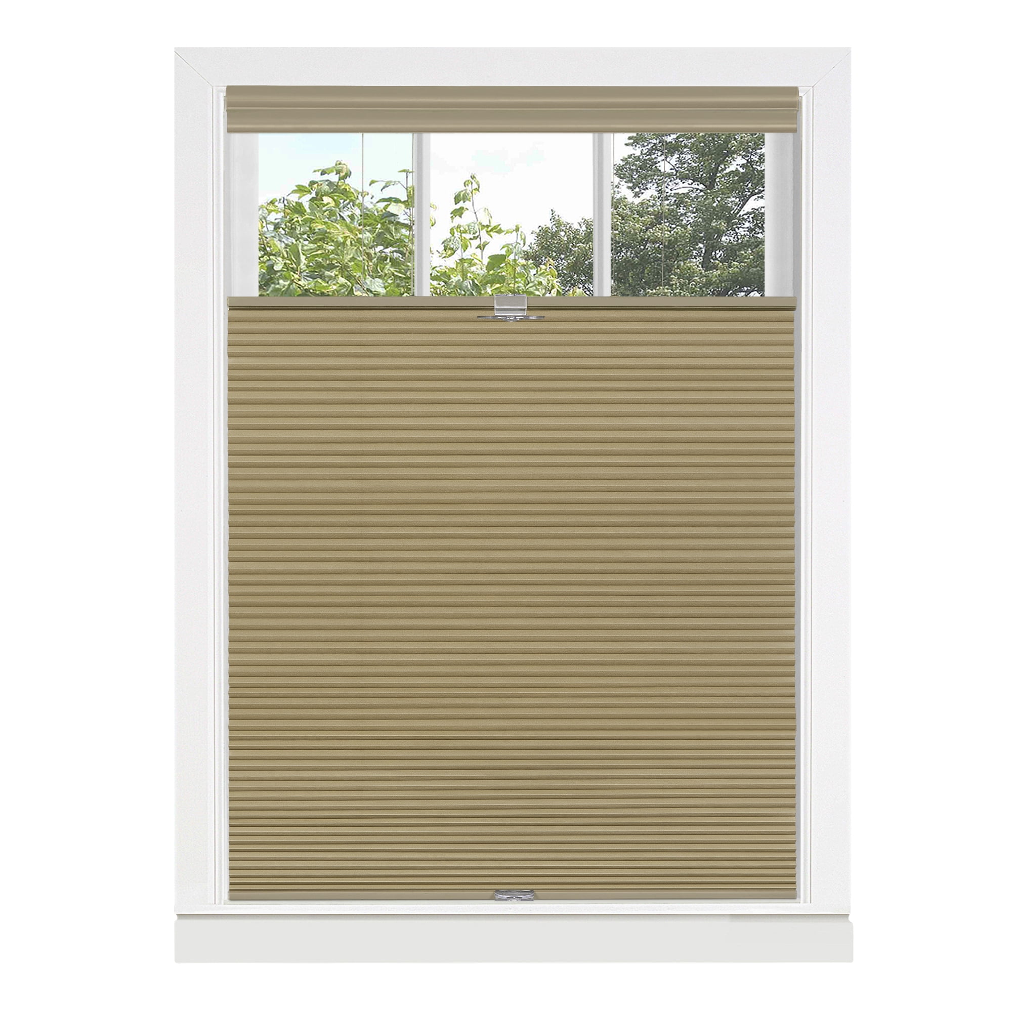 Achim Top Down Bottom Up Indoor Cordless Wheat Polyester Light Filtering Window Cellular Shade, 64" L x 33" W