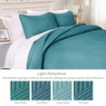 thumbnail image 6 of Exclusivo Mezcla Ultrasonic Twin Quilt Bedding Set, Lightweight Teal Bedspreads Soft Modern Geometric Coverlet Set for All Seasons (1 Quilt and 1 Pillow Sham), 6 of 7