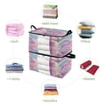 thumbnail image 4 of Foldable Clothes Storage Bags Clothes Organizer Bin with Clear Windows for Clothes Bedding Flamingo in The Water, 4 of 6